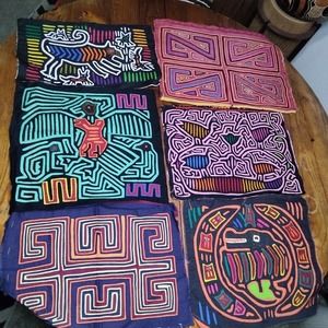 Hand Sewn Kuna Molas Mola from Panama Vintage Huge Lot Of 26